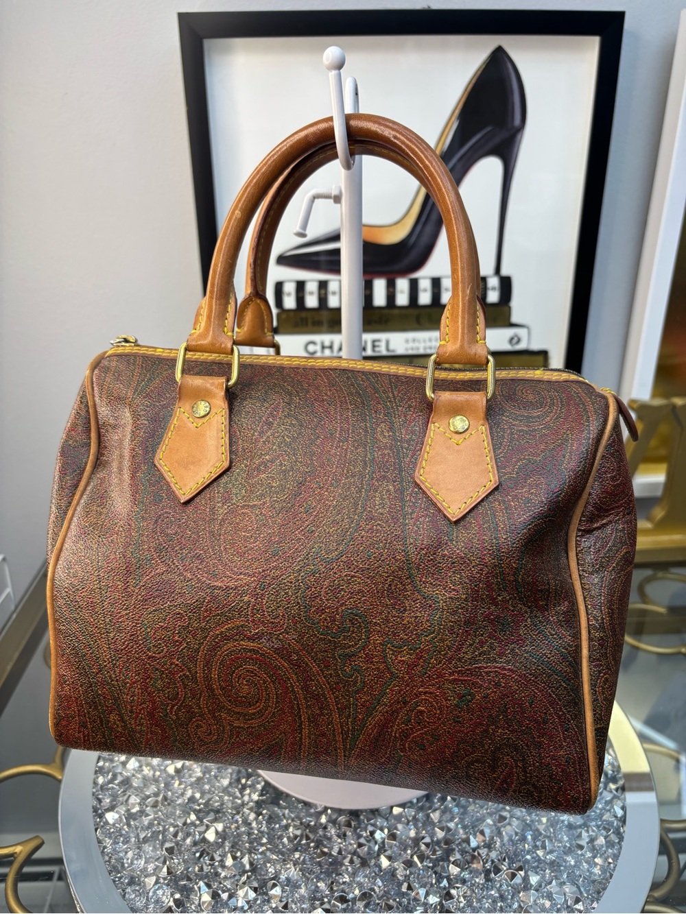 Etro vintage Paisley Boston bag EUC